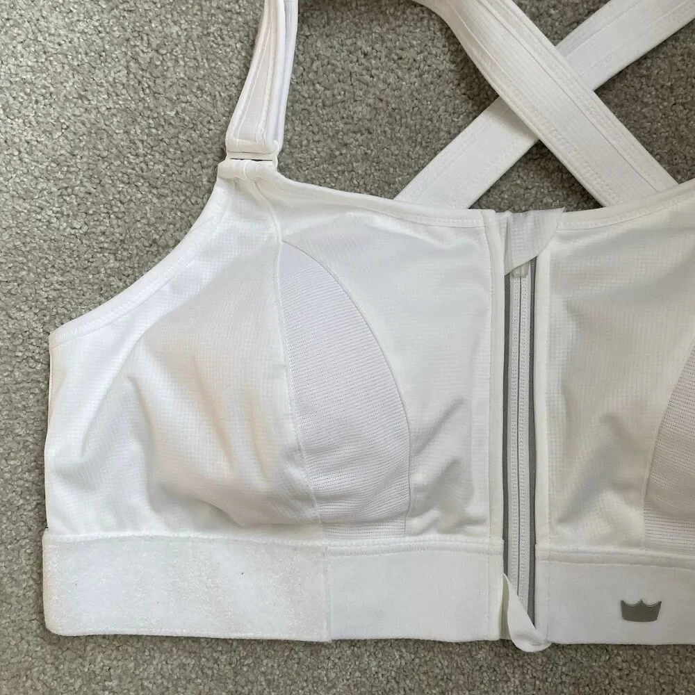 SHEFIT Sports Bra High Support Comfort Adjustable Atheltic White Size 3Luxe